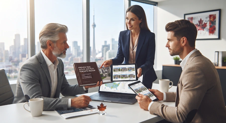 SEO consultants reviewing a Google Business Profile plan with a business owner